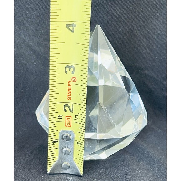 Tiffany & Co. Crystal Diamond Shape Paperweight Signed – Clear Glass – 4”  Read - Picture 10 of 12